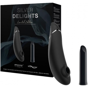 Набор WOMANIZER SILVER DELIGHTS черный + Подарок