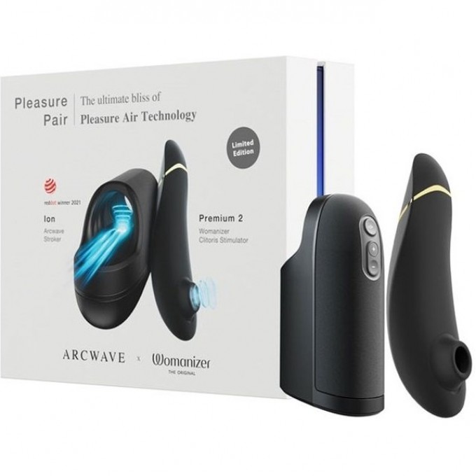 Набор для пар WOMANIZER PLEASURE PAIR черный + Подарок AWPP1SG9